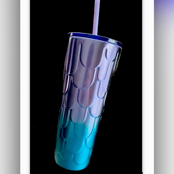 Starbucks Mermaid Scales Stainless Tumbler Ombre Steel Glitter Cup 24oz NWT 2023 - Picture 5 of 13